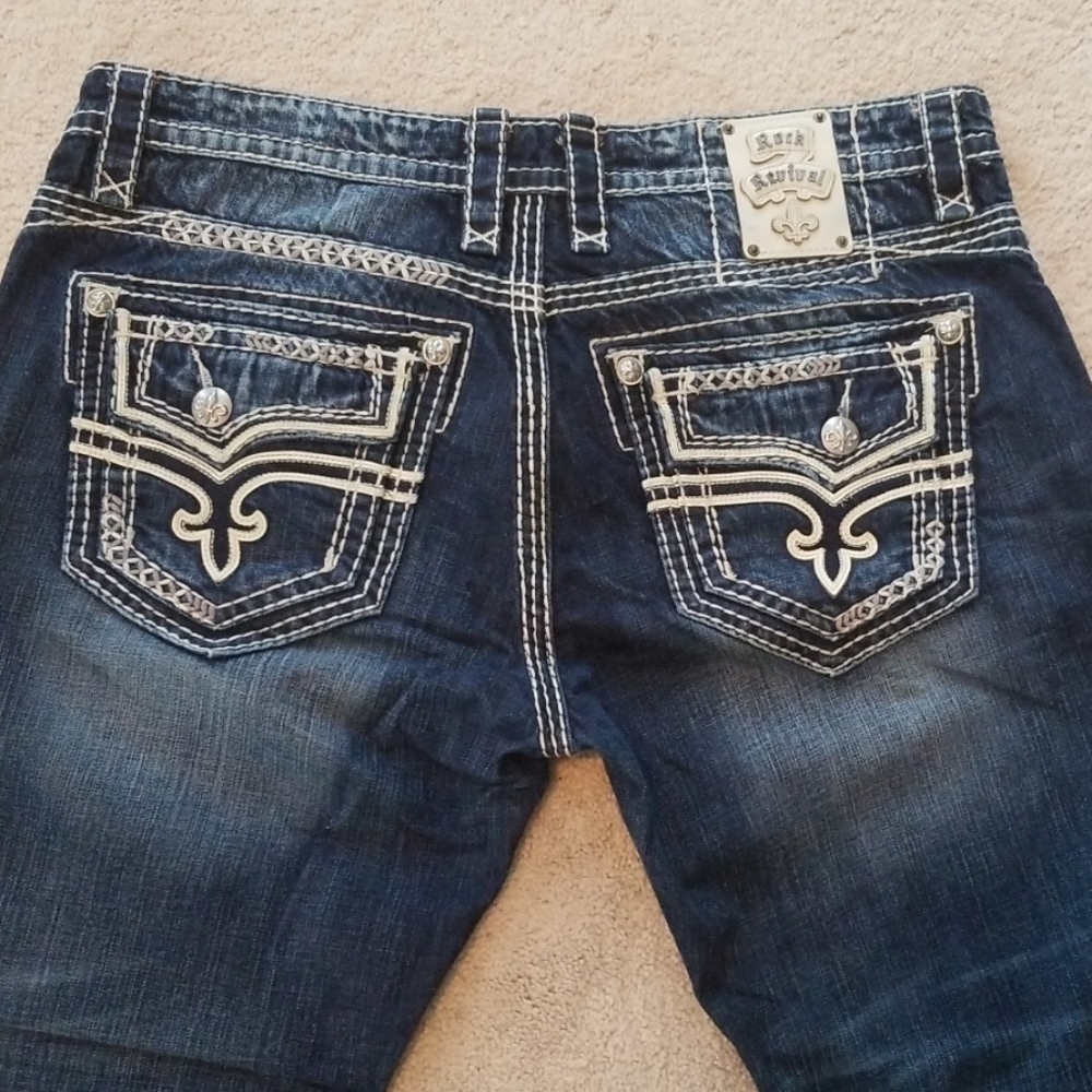 mens rock revival jeans